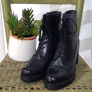 Primadonna Collection Women's LeatherLace Up Ankle Boots Booties Size 9 40